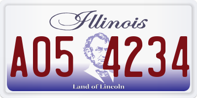 IL license plate A054234