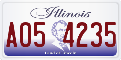 IL license plate A054235
