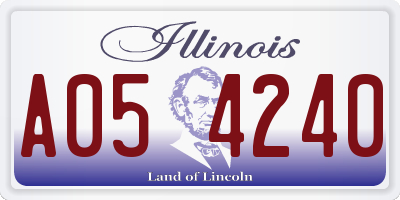IL license plate A054240