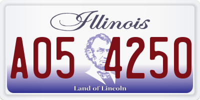 IL license plate A054250