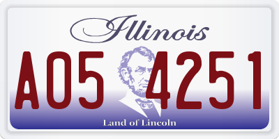 IL license plate A054251