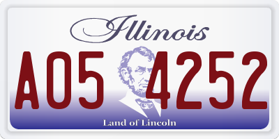 IL license plate A054252
