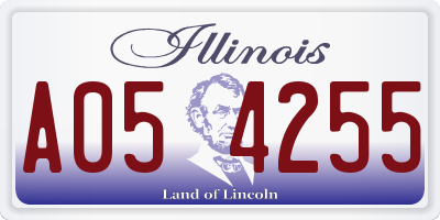 IL license plate A054255