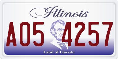 IL license plate A054257