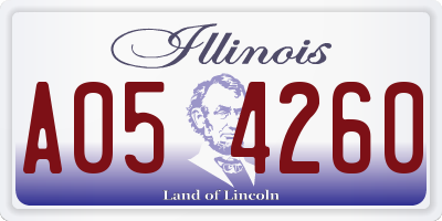 IL license plate A054260