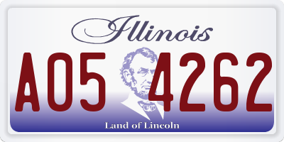 IL license plate A054262
