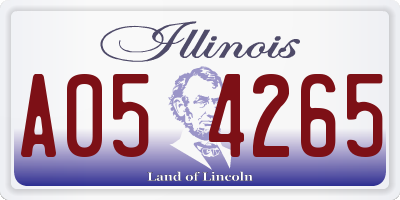 IL license plate A054265