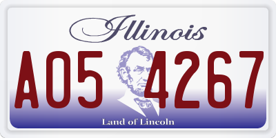 IL license plate A054267