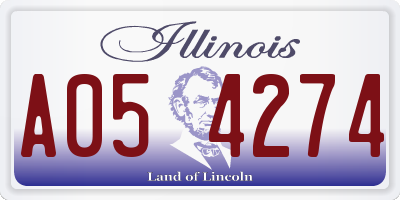 IL license plate A054274