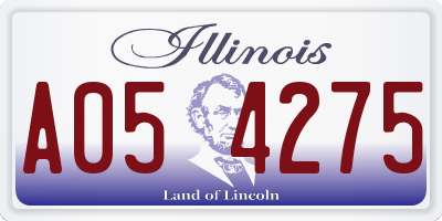 IL license plate A054275
