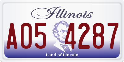 IL license plate A054287