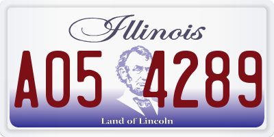 IL license plate A054289