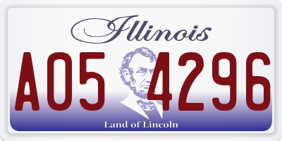 IL license plate A054296