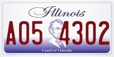 IL license plate A054302
