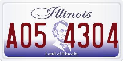 IL license plate A054304