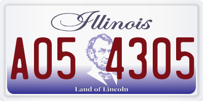 IL license plate A054305