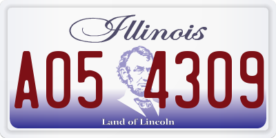 IL license plate A054309