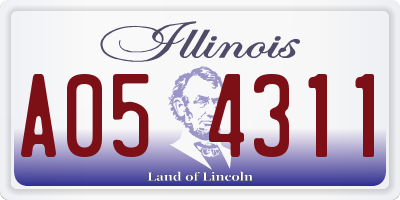 IL license plate A054311
