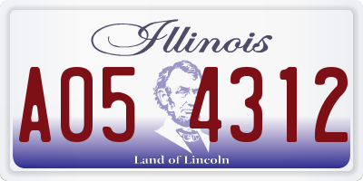 IL license plate A054312