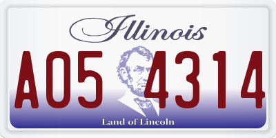 IL license plate A054314