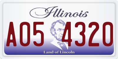 IL license plate A054320