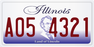 IL license plate A054321