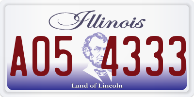 IL license plate A054333