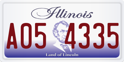 IL license plate A054335