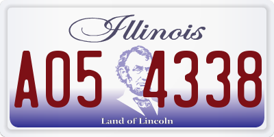 IL license plate A054338