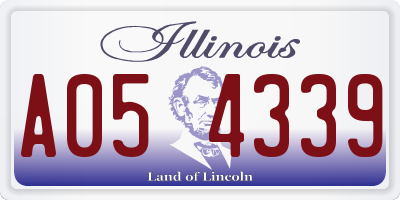 IL license plate A054339