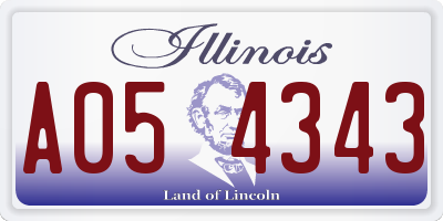 IL license plate A054343