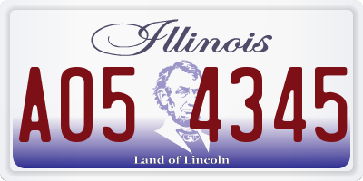 IL license plate A054345