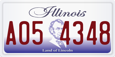 IL license plate A054348