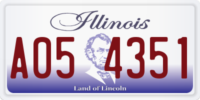 IL license plate A054351
