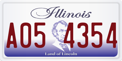 IL license plate A054354