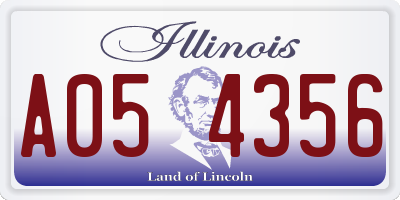 IL license plate A054356
