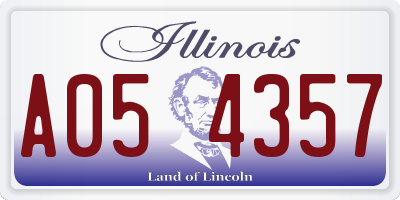 IL license plate A054357