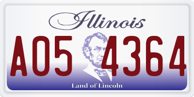 IL license plate A054364