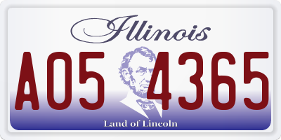 IL license plate A054365