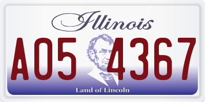 IL license plate A054367