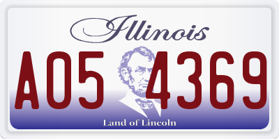 IL license plate A054369