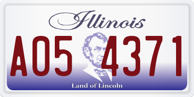 IL license plate A054371