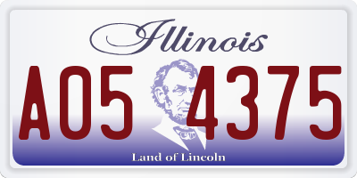 IL license plate A054375