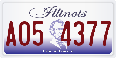 IL license plate A054377
