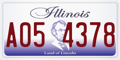 IL license plate A054378