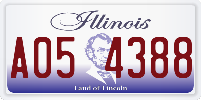 IL license plate A054388