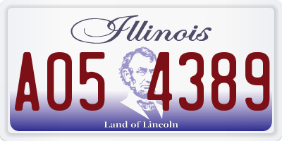 IL license plate A054389