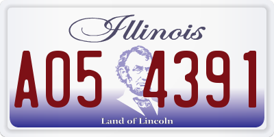 IL license plate A054391