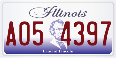 IL license plate A054397