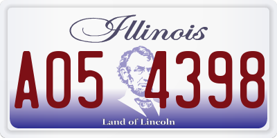 IL license plate A054398